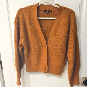 7 For All Mankind Orange/ Spice Cardigan Sweater Small